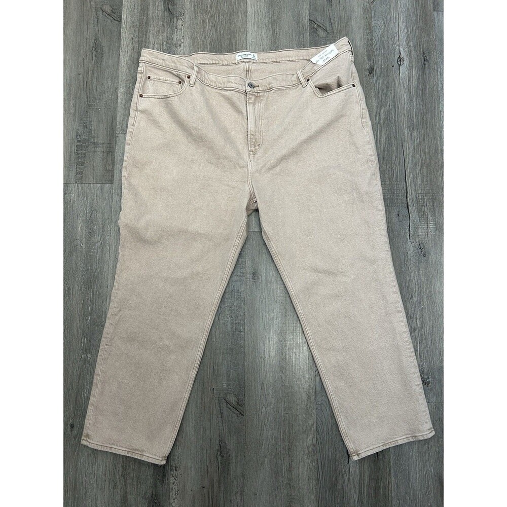 Abercrombie & Fitch 37/24s Ultra High Rise 90s Straight Jeans Cream/Tan/Ivory